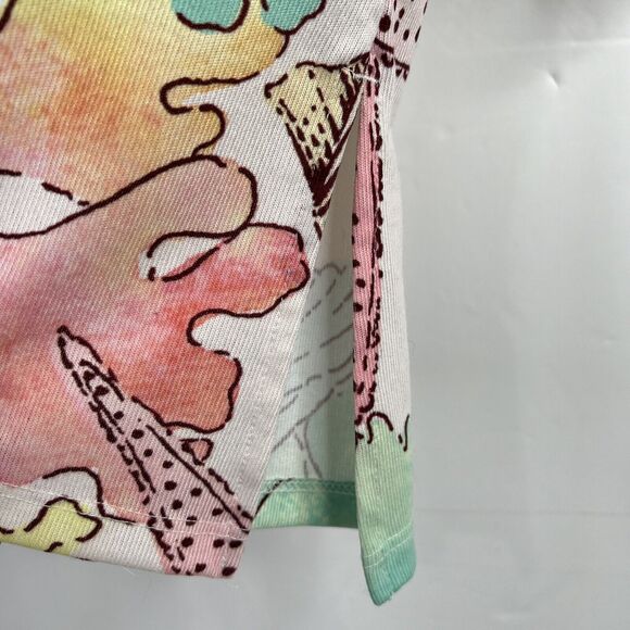 Soft Surroundings Sz PS Petite Cerina Tunic Top Blouse Beach Sea Coral Colorful - Picture 6 of 10